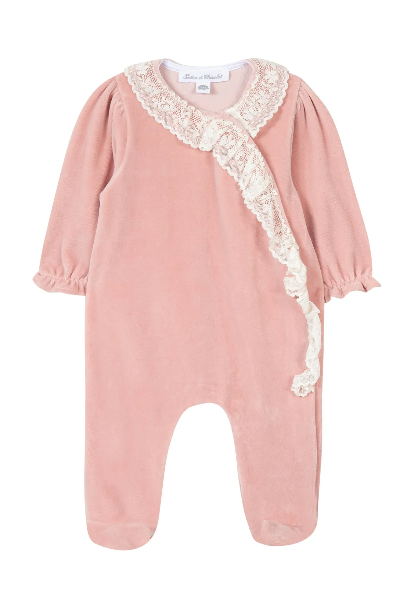 Tartine Baby Lace Velour Footie