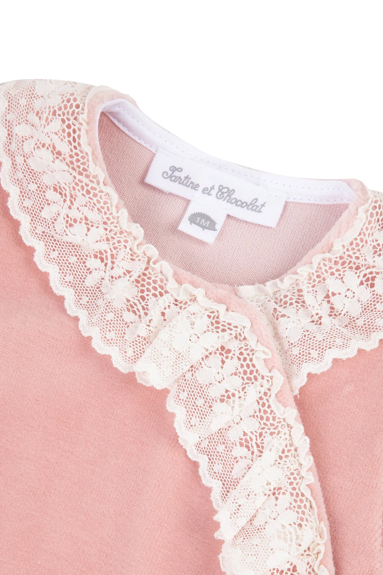 Tartine Baby Lace Velour Footie