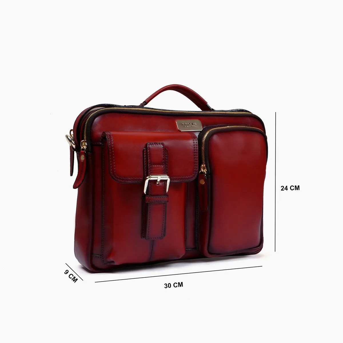 The Modern Quick Wine Office Briefcase With Extra Compartment By Brune & Bareskin