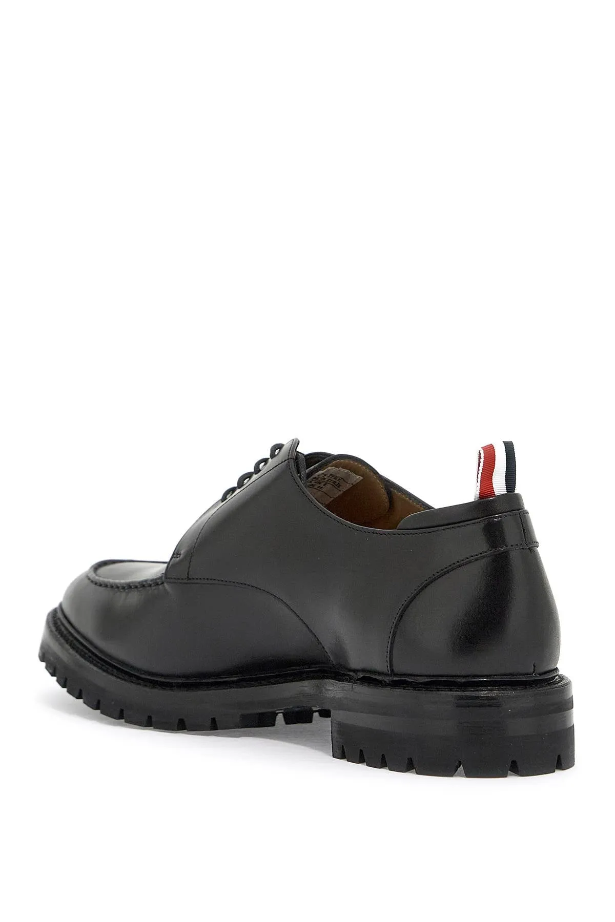 Thom Browne smooth leather derby apron stitch in