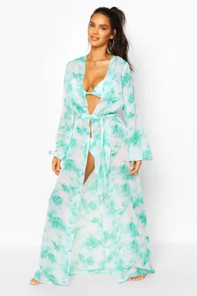 Tie Dye Maxi Beach Kimono