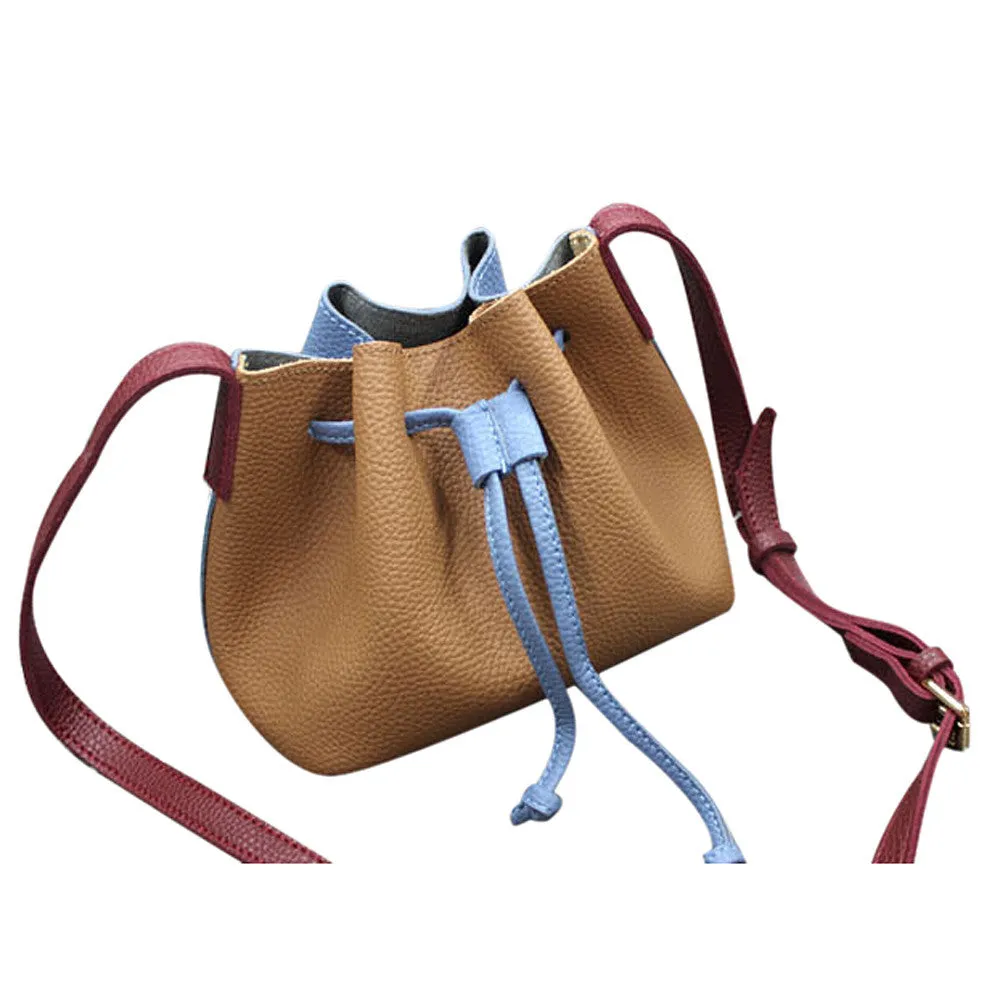 Trendy Women Tassels Single Shoulder Bag Leather String Women Messenger Bags Tote Bucket Famous Crossbody Hbag