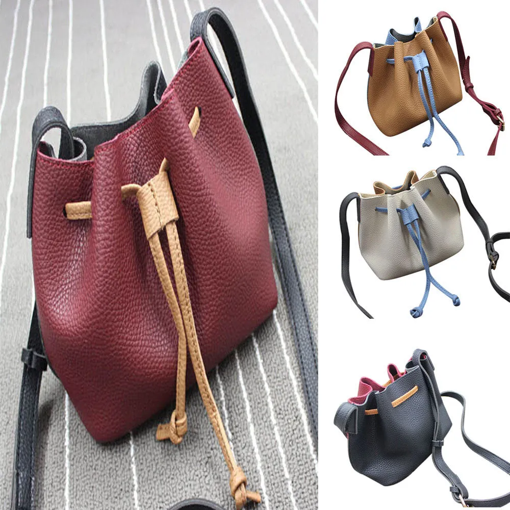 Trendy Women Tassels Single Shoulder Bag Leather String Women Messenger Bags Tote Bucket Famous Crossbody Hbag