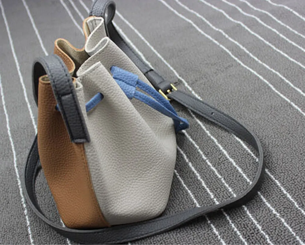 Trendy Women Tassels Single Shoulder Bag Leather String Women Messenger Bags Tote Bucket Famous Crossbody Hbag