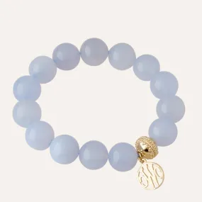 Victoire Blue Chalcedony 14mm Stretch Bracelet