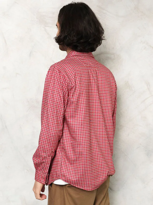 Vintage 80's Plaid Flannel Men Shirt