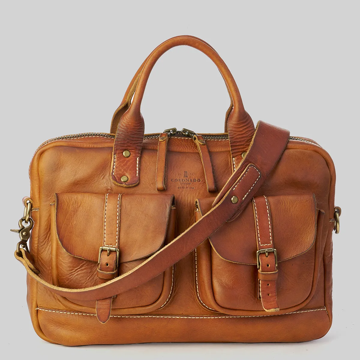 Vintage Stone-Washed Briefcase #100