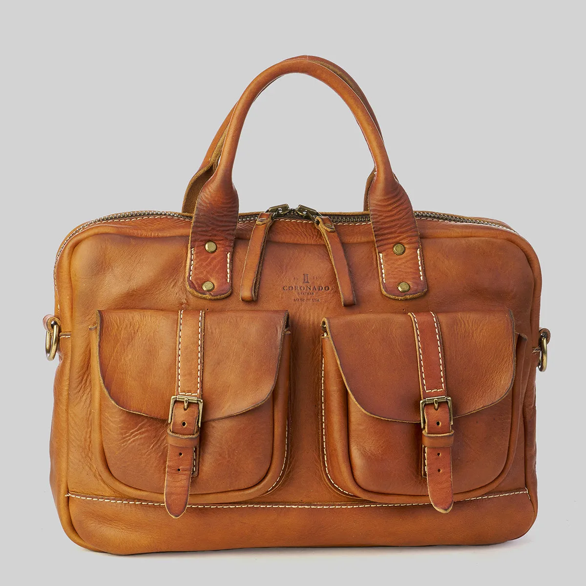 Vintage Stone-Washed Briefcase #100