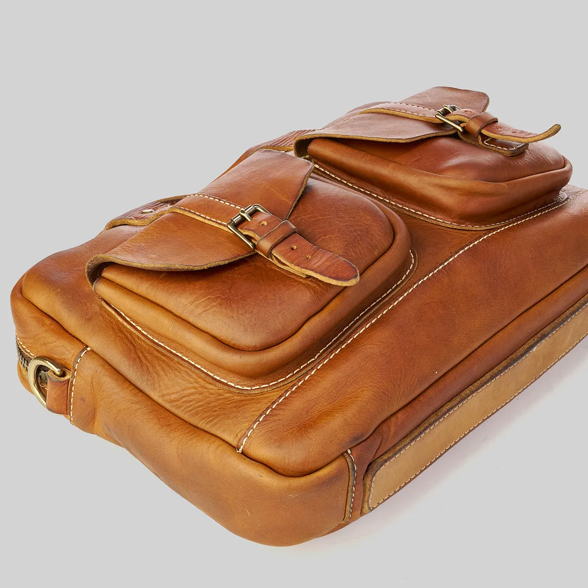 Vintage Stone-Washed Briefcase #100