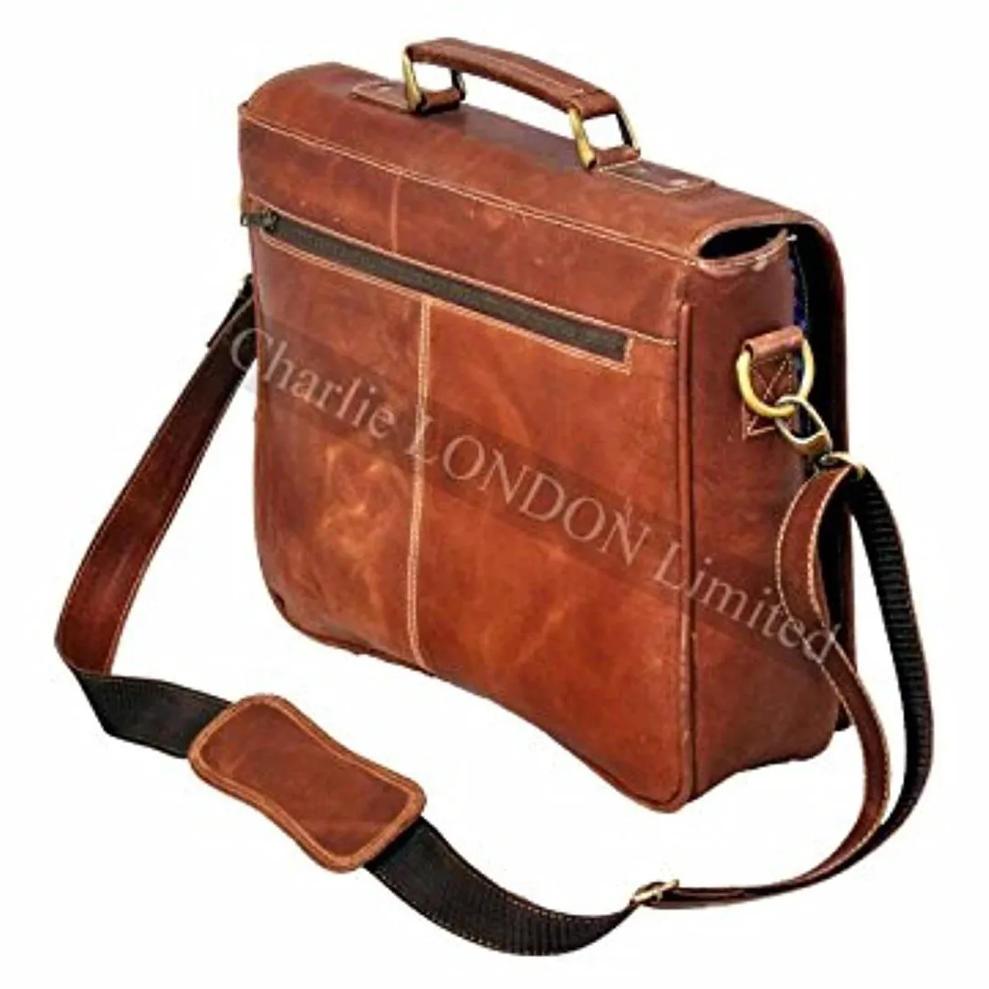 Vintage Tan Leather Laptop MacBook Messenger Bags