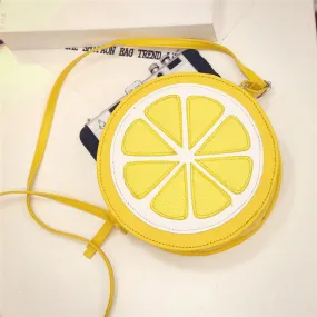 Women bag Casual Round Lemon messenger bags Leather Crossbody Shoulder hbags women famousbolsa feminina