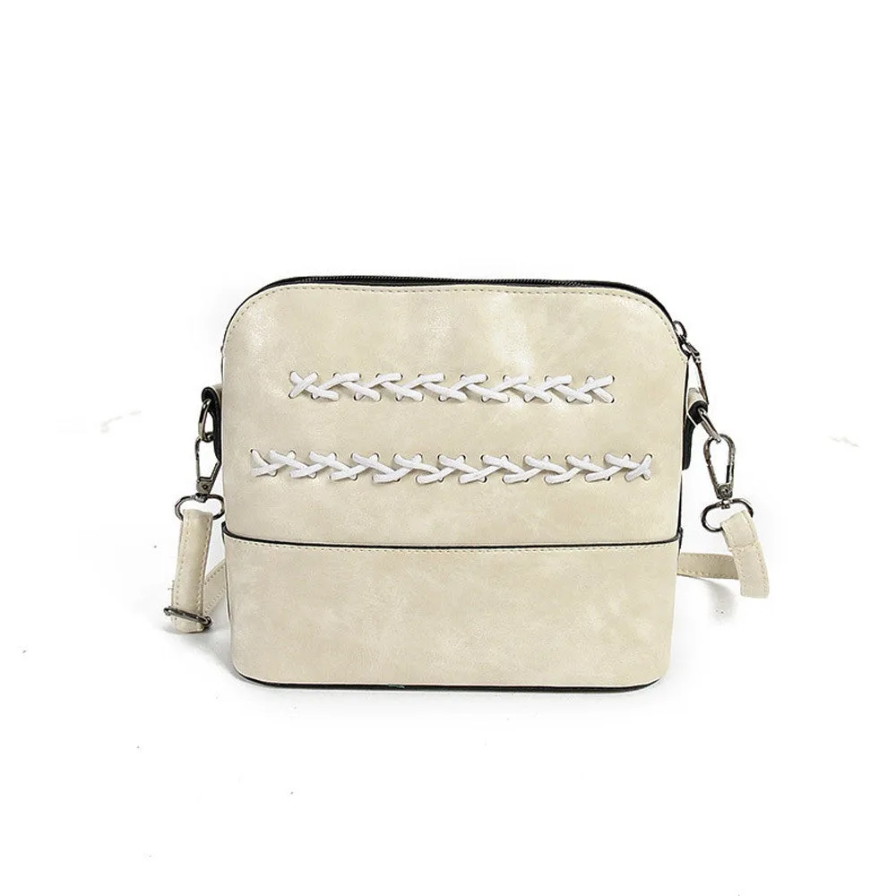 Women Messenger Bags Mini Bag Simple Weave Leather Shell Shape Bag Women Shoulder Bags