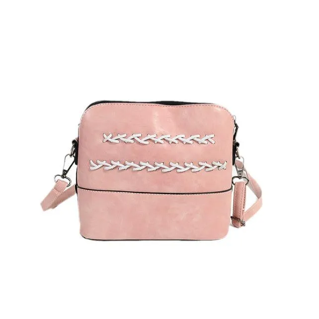 Women Messenger Bags Mini Bag Simple Weave Leather Shell Shape Bag Women Shoulder Bags