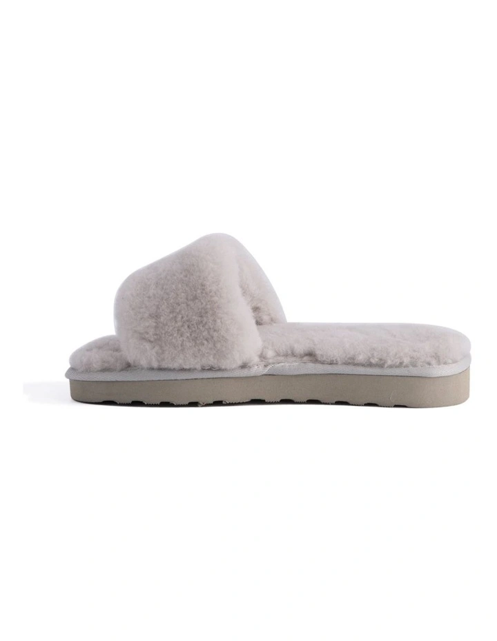 Women Sheepskin Fluff Slide Light Grey