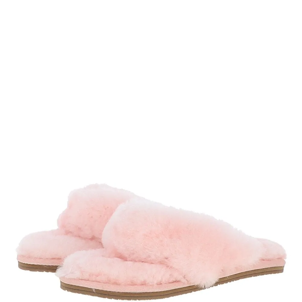 Women's Luxury  Sheepskin Flip Flops Pink : Fen-SFF