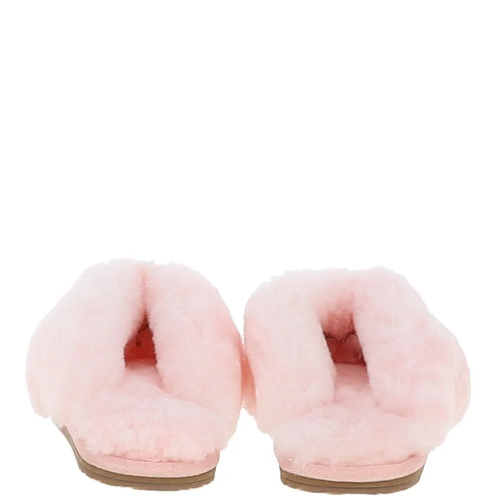 Women's Luxury  Sheepskin Flip Flops Pink : Fen-SFF