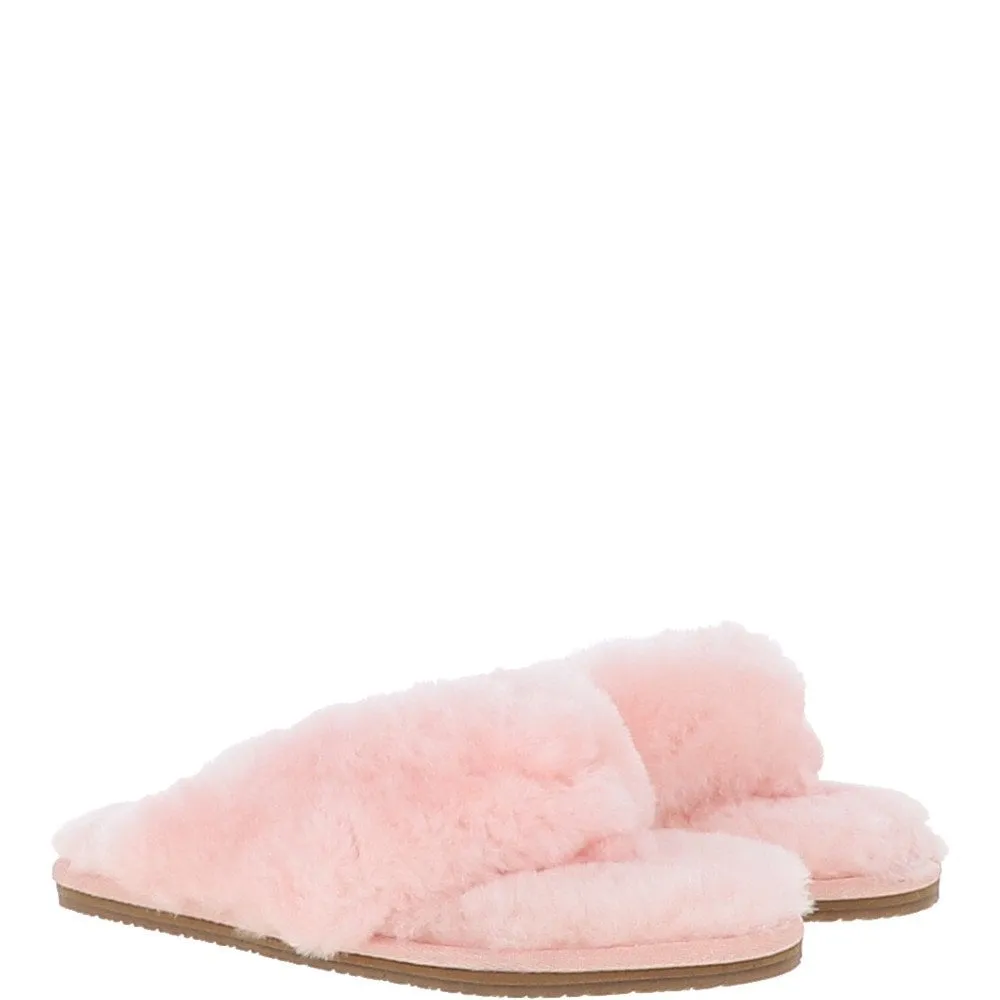 Women's Luxury  Sheepskin Flip Flops Pink : Fen-SFF