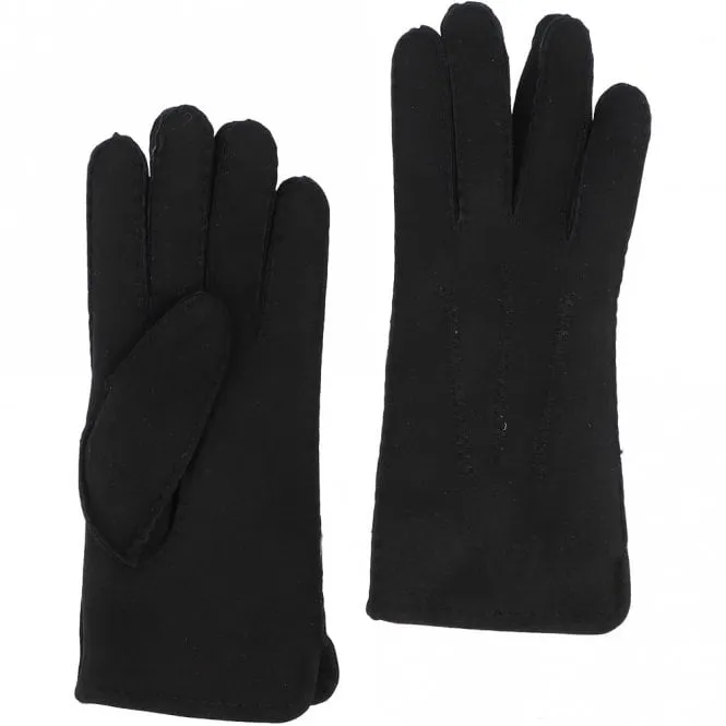 Women's Suede Sheepskin Gloves Black : DB 010