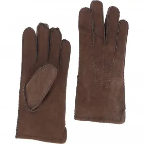 Women's Suede Sheepskin Gloves Brown: DB-405