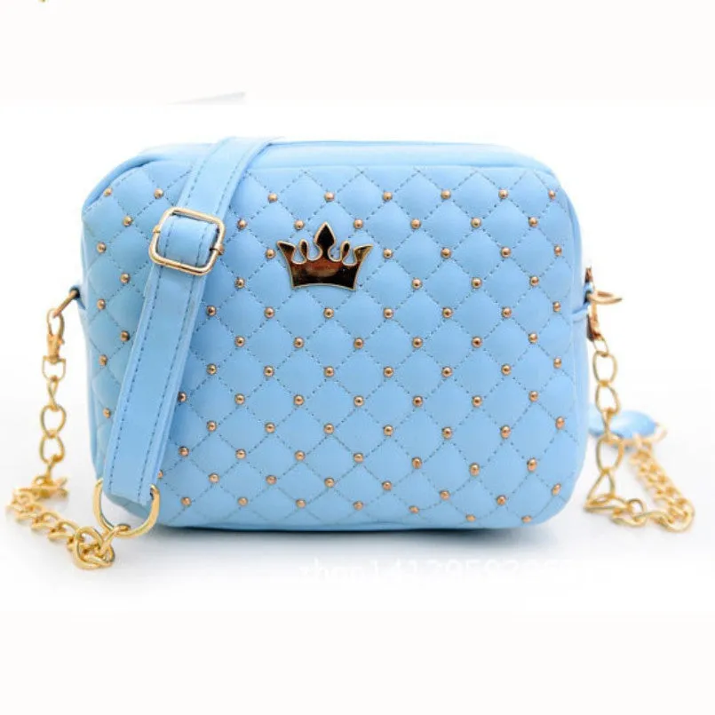 Womens Bag Women Messenger Bags Rivet Chain Shoulder Bag PU Leather Crossbody Bolso