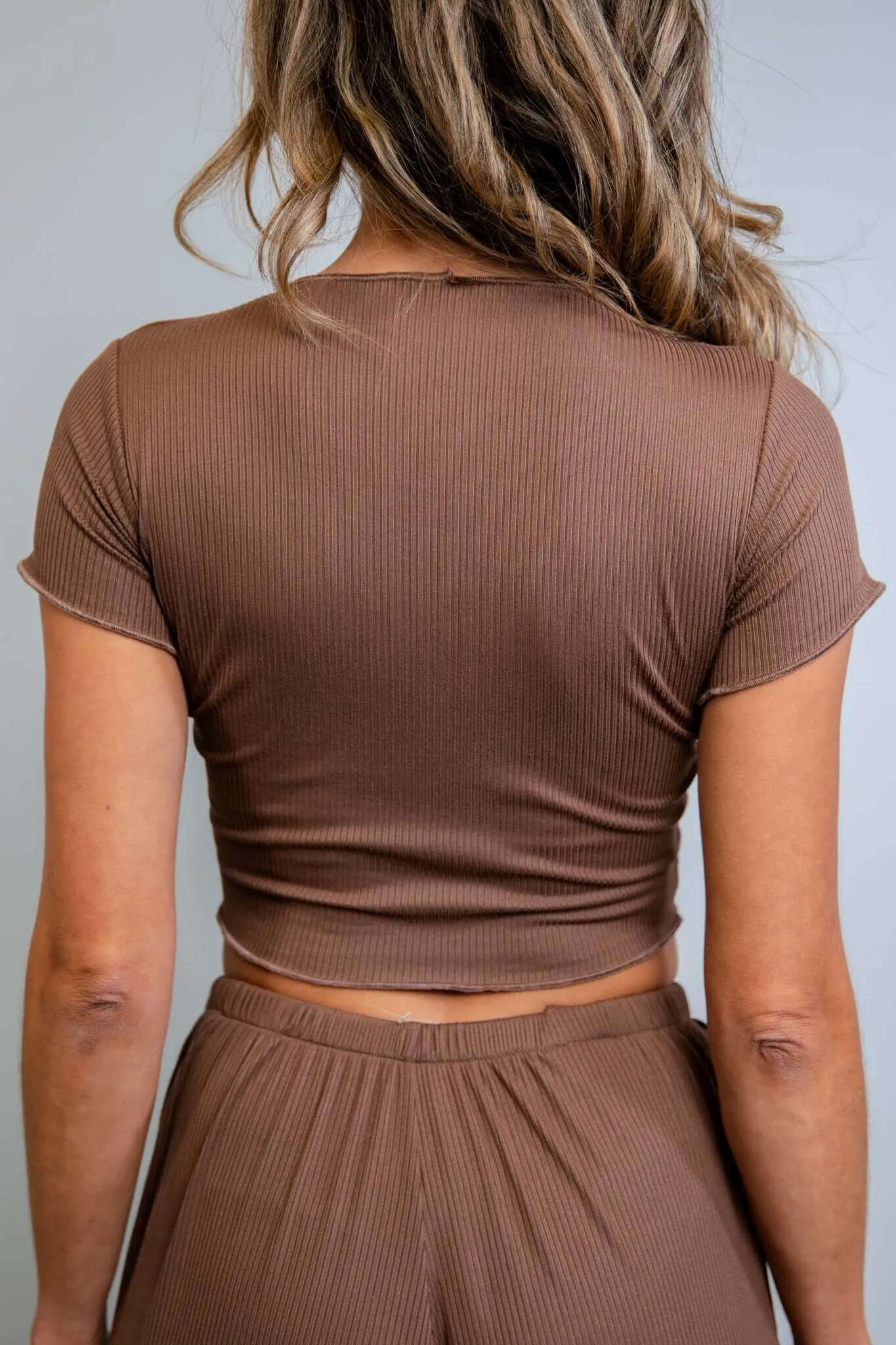 Women's Brown Coco Ribbed Lounge Tee