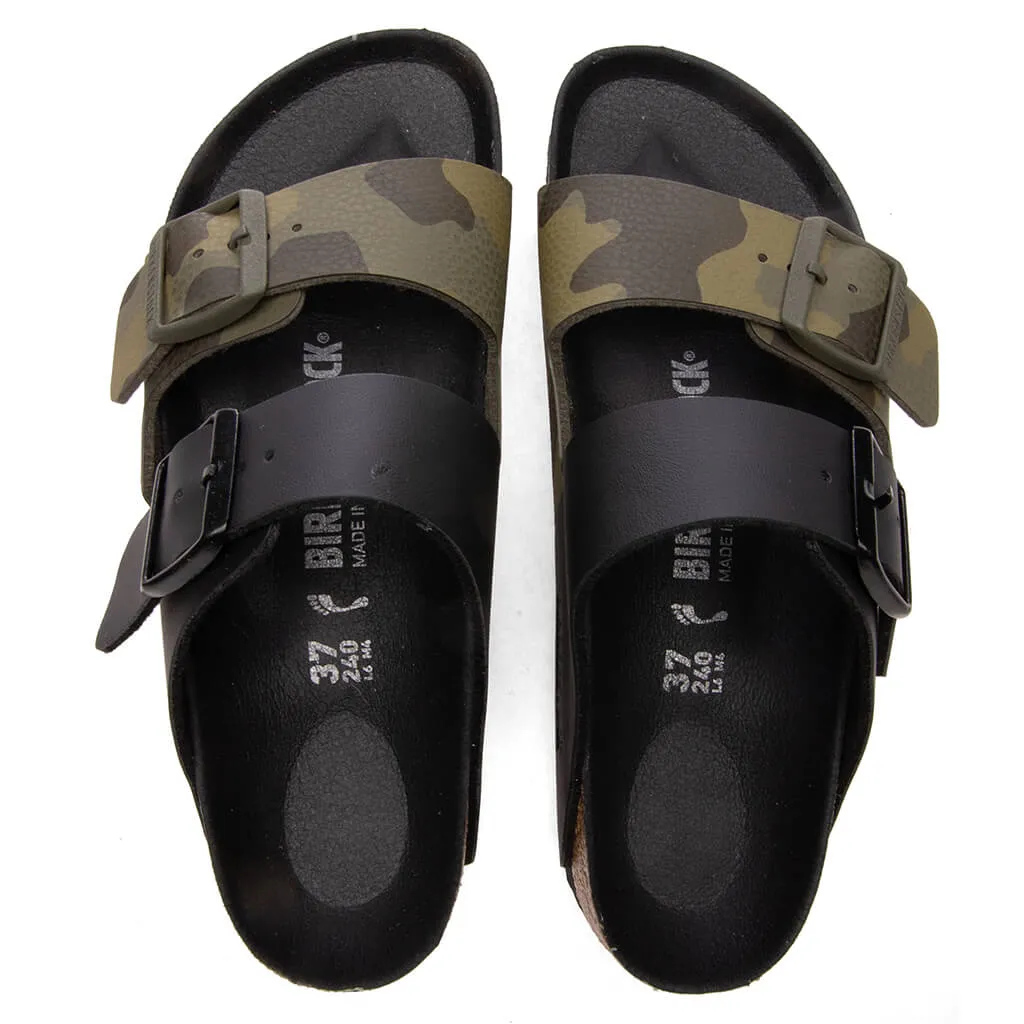 Women's Narrow Arizona Split Birko-Flor - Black/Desert Soil Camo Green