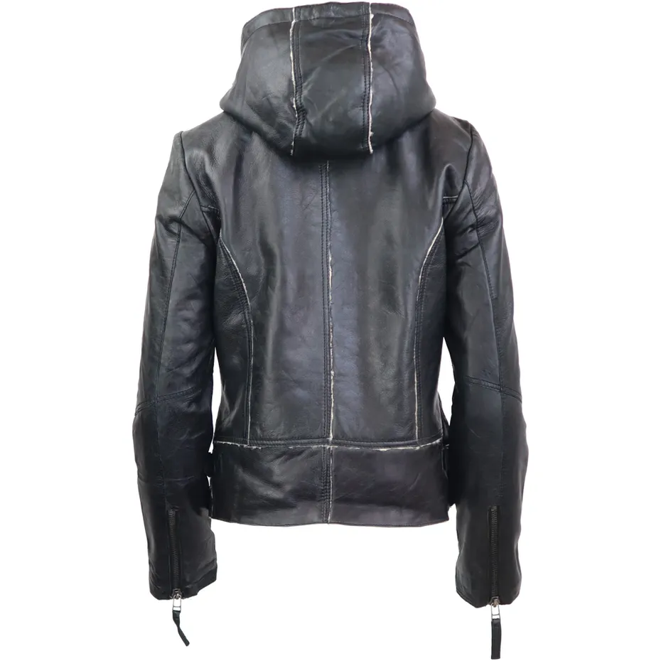 Women's Sheepskin Hooded Jacket - Jule