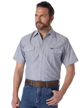 Wrangler Mens Cowboy Cut Chambray Work Short Sleeve Shirt